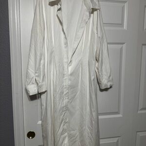 White Button Up Shirt Dress